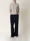 [Premium] Whole Garment Ariere V-neck Linen Knit