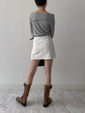 [Pants Lining!/Belt SET] Benny Pleated A-Line Mini Skirt
