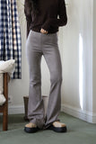 Suede bootcut pants