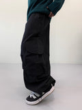 Eyelet half-moon cargo cotton pants