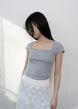 SQUARE NECK HALF T
