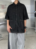Pocket Denim Half Shirt
