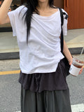 UNBAL SHOULDER COTTON TOP