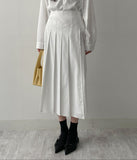 [Setup Available] Pin Pleated Long Skirt