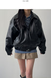 Crocker Glossy Leather Overfit Blouson
