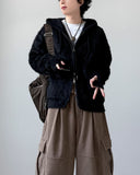 Shaggy Angora Knit Zip-Up