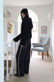 Tone-on tassel black denim