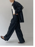 [Setup Available/Unisex] Colin Two Tuck Wide Denim Pants