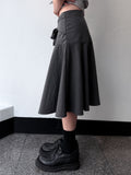 STRIPE RIBBON MIDI SKIRT