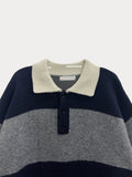 Bold stripe collar knit