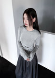 STRING HOLE SHIRRING TEE
