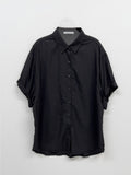 Silky Roll-up Overfit Short Sleeve Shirt
