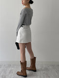[Pants Lining!/Belt SET] Benny Pleated A-Line Mini Skirt