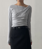 Cloud Shirring Drape T-Shirt