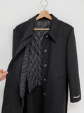 [Wool 90%] Big collar robe handmade long coat