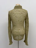 Cuffs See-through Knit Long Cardigan