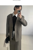 Shear Wool No-Collar Overfit Single Jacket
