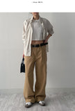 [Wrinkle Free] Pocket Stripe Loose Fit Shirt