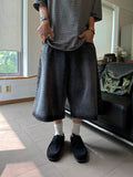 Snow Washing Three Quarter Bermuda Denim