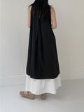 Backhaul Linen Sleeveless Flare One Piece