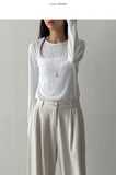 Sleeve See-through Long Sleeve T-shirt