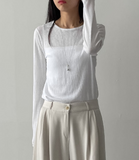 Sleeve See-through Long Sleeve T-shirt