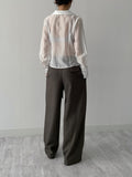 [Long sleeve ver.] Dani see-through V-neck blouse