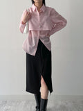 [Bustier SET] Kobi Stripe See-through Shirt