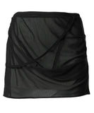 Draped Mesh Layered Mini Skirt