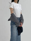 Half Moon Shirred Crop Tee