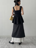 [Belt Bag SET] Smoke Sleeveless Frill Blouse