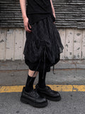CHECK SHIRRING LAYERED SKIRT