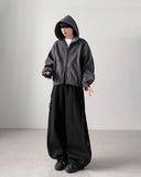 Bound Crop Hood Zip-Up