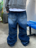 Deep Brush Biker Wide Denim