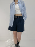 Basic Cotton Short Wide Pants