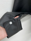 Leather Overfit Crop Shirt