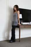 Pleated Lace Long Sleeveless