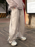 Side Zipper Nylon String Pants