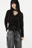 String shirring scarf tee