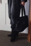 Track two-line denim pants