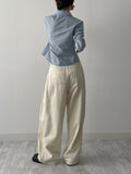 744 Tencel pleated wide pants