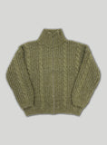 High-Neck Cable Knit Zip-Up