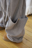 Corduroy loop banding pants