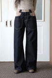 Raccoon color matching wide denim