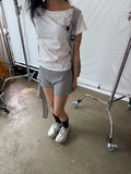 EYELET DRAPE SKIRT PANTS
