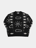 Cloud brush graphic knit