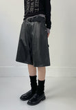 [unisex] Leather Carpenter Bermuda Wide Pants