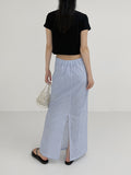 Shimmer Stripe Maxi Banding Skirt