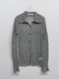 Cuffs See-through Knit Long Cardigan