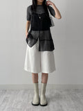 One Button See-through Layered Bustier
